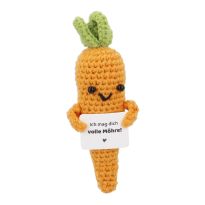 Gemüse-Buddy Möhre mit Spruch - 4.5 x 4 x 15 cm