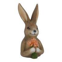 Hase mit LED-Strauß, braun, 20.5 cm