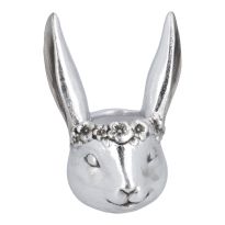 Blumentopf Hasenkopf, silber, 18 cm
