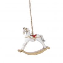 Anhänger Schaukelpferd, weiß, 7 cm