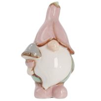 Wichtel mit Bl&uuml;tenm&uuml;tze, rosa, 14 cm