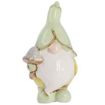 Wichtel mit Blütenmütze, grün, 14 cm