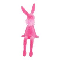 Kantenhocker Flock-Hase, rosa, 29 cm