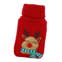 Strick-Taschenwärmer Rentier Pompom/rot, 13 cm