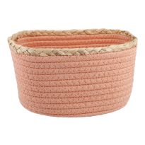 Deko-Korb Flecht, eckig/apricot, 20 x 16 x 11.5 cm
