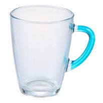Teeglas mit Farbhenkel, blau, 350 ml