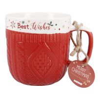 Becher Strick, rot, 350 ml