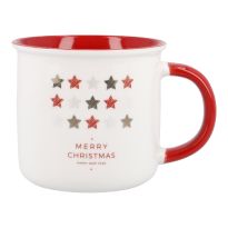 Becher Spruch/rot, Sterne, 360 ml