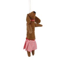 Anhänger Weihnachtstier, Rock/Karo, 14 cm