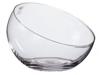 Glas-Kugelvase Schrägrand, Höhe 16 cm