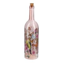 LED-Flasche Vogelgesang, pink, 32 cm