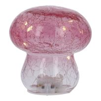 LED-Pilz Craquele, pink, 8 cm