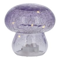 LED-Pilz Craquele, lila, 8 cm