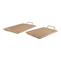 2er Set Deko-Tablett, creme