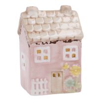 LED-Haus Frühling, pink, 12 cm