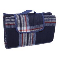 Picknickdecke Karo, blau/rot, 130 x 170 cm