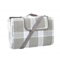 Picknickdecke Karo, grau, 130 x 170 cm