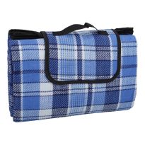 Picknickdecke Karo, blau/hellblau, 130 x 170 cm