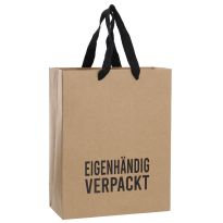 Geschenktüte Kraft, Eigenhändig verpackt, 22 x 28 cm