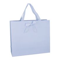 Geschenktüte Uni mit Schleife, hellblau, 36 x 31 cm