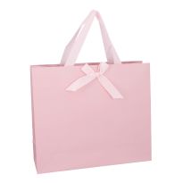 Geschenktüte Uni mit Schleife, rosa, 36 x 31 cm
