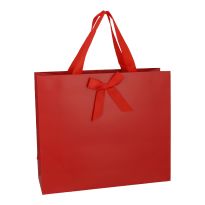 Geschenktüte Uni mit Schleife, rot, 36 x 31 cm