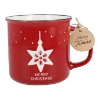 Becher Xmas/Klassik, Flocke/rot 2.0, 400 ml