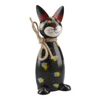 Zaunstecker Katze, schwarz, 23 cm