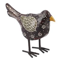 Deko-Vogel Herbst, dunkelrot/grün, 20 x 14 cm