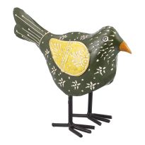 Deko-Vogel Herbst, dunkelgrün/gelb, 20 x 14 cm