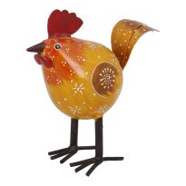 Hahn Nils, orange/Sonne, Höhe 15 cm