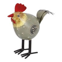 Hahn Nils, dunkelgrau/Kringel, Höhe 15 cm