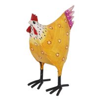 Huhn Tobi, bunt/gelb, 16 cm