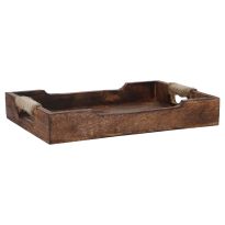 Tablett mit Seilgriff, braun, 29.5 x 19.5 cm