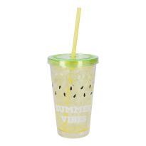 Kühl-Becher mit Strohhalm Frucht, Kiwi