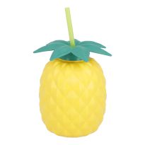 Becher mit Strohhalm, Ananas, 850 ml