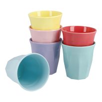 6er Set Melamin-Becher Pastell, bunt, 295 ml