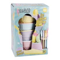 Eisbecher-Set Pastell, bunt, 9-teilig