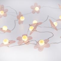 Lichterkette Blumen, rosa, 20 LEDs