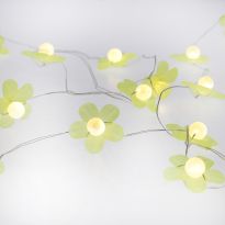 Lichterkette Blumen, grün, 20 LEDs