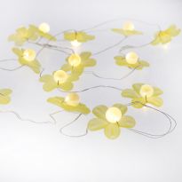 Lichterkette Blumen, gelb, 20 LEDs