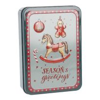 Keksdose Retro, Schaukelpferd/eckig, 13.4 x 9.5 x 3.7 cm