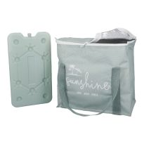 Kühltasche mit Kühlakku, Spruch, türkis