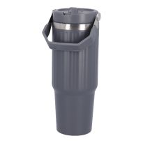 Isolierbecher mit Henkel, grau, 900 ml