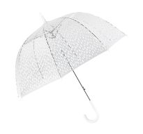 Regenschirm Transparent, Tropfen, weiß, 82 cm
