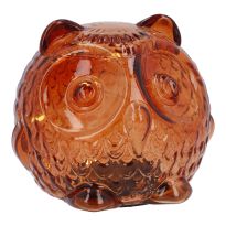 LED-Eule Glas, orange, 10 cm