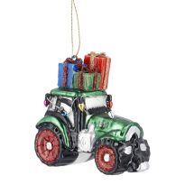 Anhänger Fancy, Edel, Traktor mit Geschenken, 10 x 9 cm