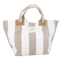 Shopper Sunny, Streifen/taupe/weiß, 57 x 38 cm