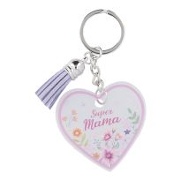 Schlüsselanhänger Herz, Super Mama