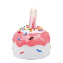 LED-Torte, weiß-pink/pink, 7 cm